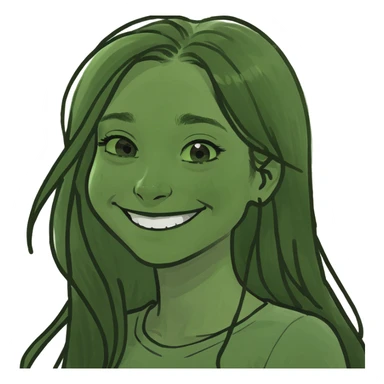 smiling girl with long hair sticker