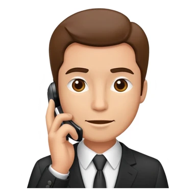 Professional salesman in business suit talking on smartphone sticker