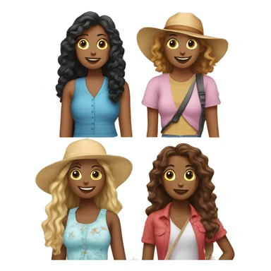 Four best friends girls on vacation in San Francisco sticker