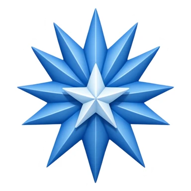 11 corners blue star with white colour tick on it sticker