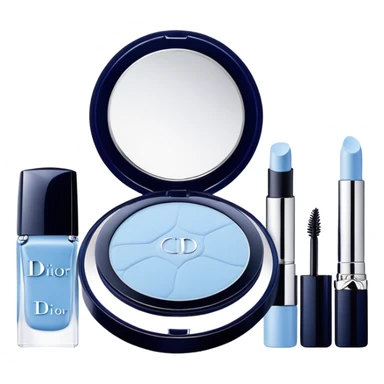 Light blue Dior makeup sticker