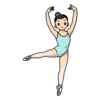 Ballet dancer in a leotard holding number 1 sticker