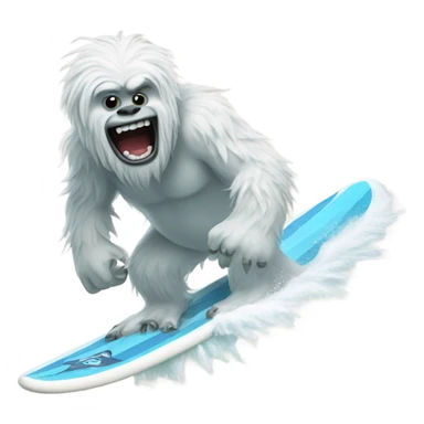 Yeti on a surfboard riding a wave sticker