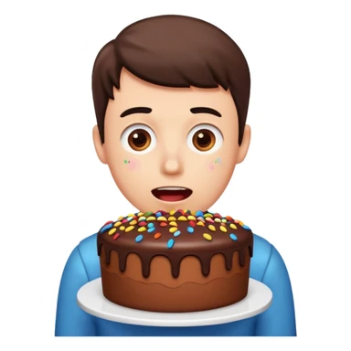 cake with a man hiding inside sticker