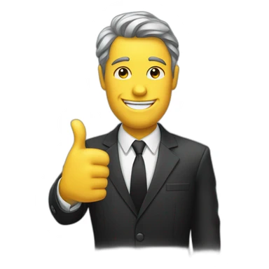 man in suit winking with their thumb up sticker