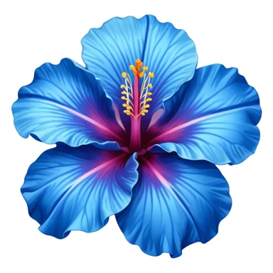 Blue hibiscus flower sticker