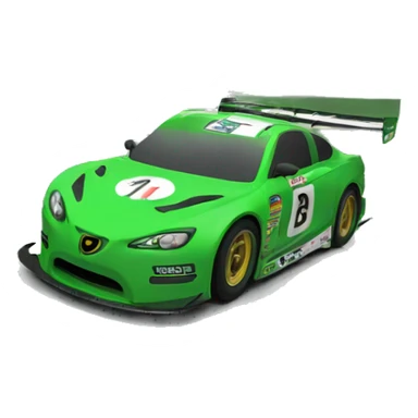 Green race car  sticker