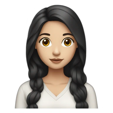 White skin color pakistani girl with black long hair sticker