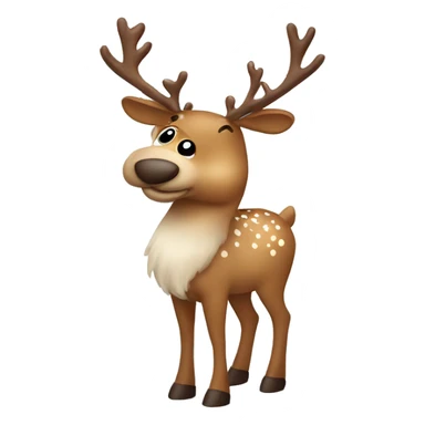 Light brown christmas reindeer with freckles sticker