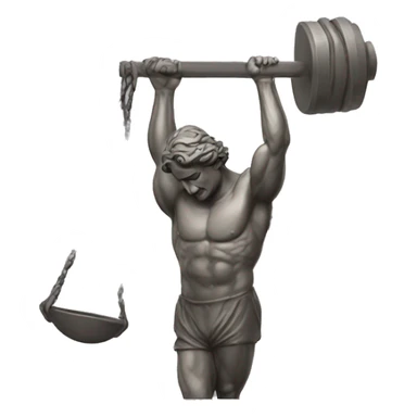 italian statue doing weigthlifting head sticker
