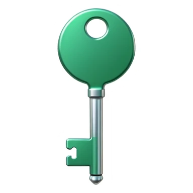 medieval minimalistic green key icon sticker