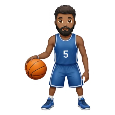 Black man with waves and beard holding basketball  sticker