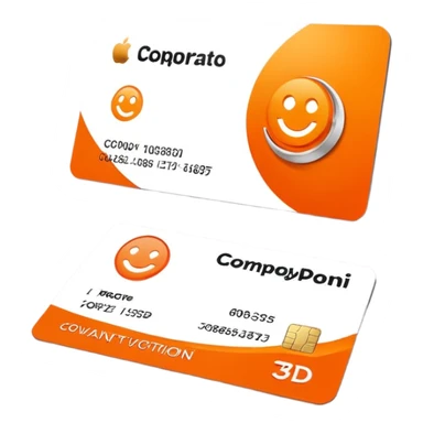 3D corporate card where Color #FF3D00 is the main visual element, with simple ‘WAD’ text. just 'WAD' and no other markings (no digits, no any card company logos, no chip). Minimal, modern, high-end. sticker