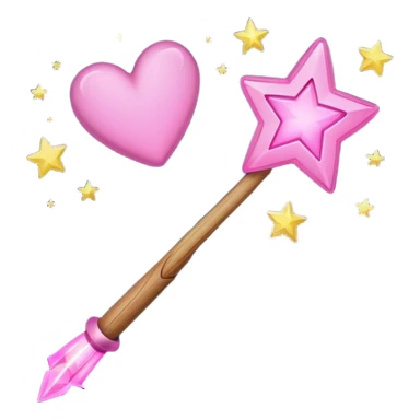 wand with pink heart shooting star effect sticker
