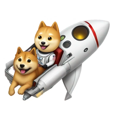elon musk and doge riding a rocket to mars sticker