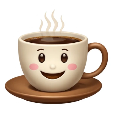a cute cup of coffee with a smile, without the plate sticker