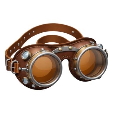  Simple brown round leather steampunk goggles sticker