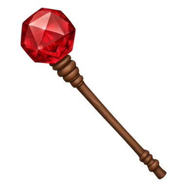 mage cane with red stone sticker