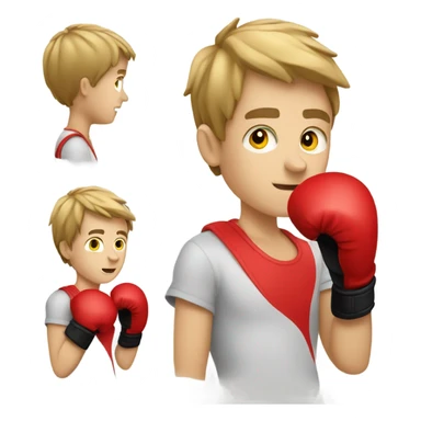 caucasian boy in boxing gloves sticker