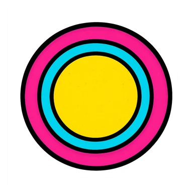 Make the empty plate colorful using bright and playful colors, keep the plate empty, fun and eye-catching. sticker