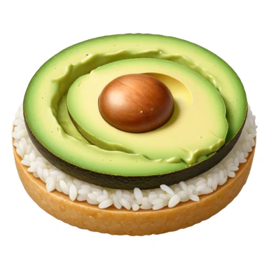 Mashed avocado on rice cake sticker