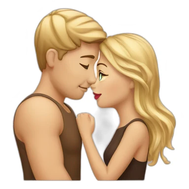 blond-hair-woman-and-brown-hair-man-kisses sticker