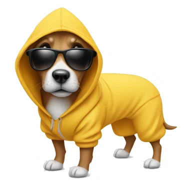 Dog wearing a hoodie and sun glasses sticker