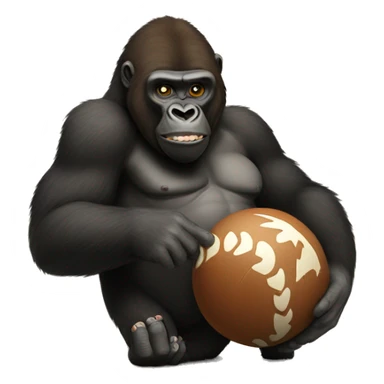 gorilla givingn brown ball to wife sticker