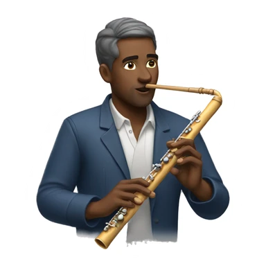 american man playing flute sticker