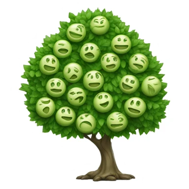 Árbol blanco con esferas verdes  sticker