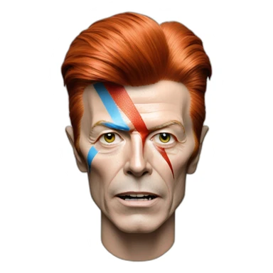 A TOK emoji of david bowie aladdin sane, grey background sticker