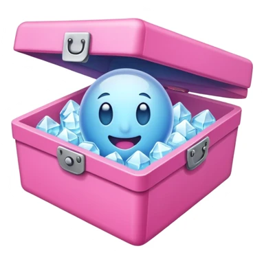 just make an emoji with a pink box with ice inside sticker
