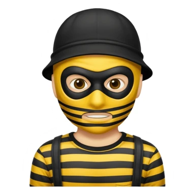 Make a robber emoji with yellow skin sticker