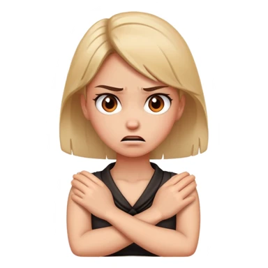 Hands crossed around girls neck angry sticker