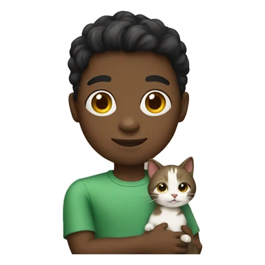 nigerian boy holding cat sticker