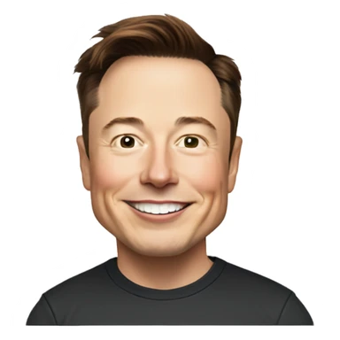 Smiling Elon musk with spaceX shirt sticker