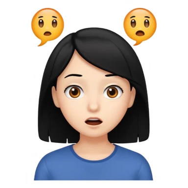 more surprised with black hair sticker