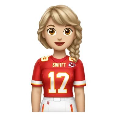Taylor swift wearing a Kansas City chiefs jersey  sticker