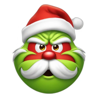 Grinch santa Claus laughing Red cap sticker