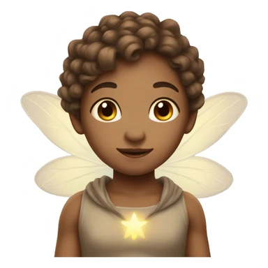 cute magical fairy, light skin, brown hair sticker