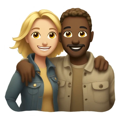 happy couple outdoors in sunlight sticker