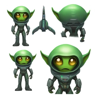 Martian Alien bounty hunter, front and back sticker