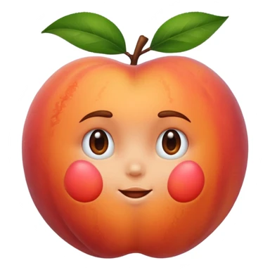 A peach with handmarks with hair sticker