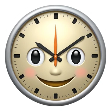 A clock smiling and handsome and playful too sticker