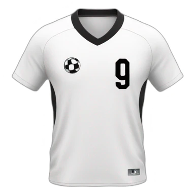 9 soccer jersey in black and white sticker