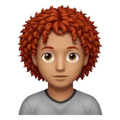 Chico  pelo rojo de pelo rizado que sea un poquito moreno de ojos cafes oscuros sticker