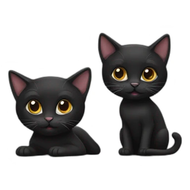 Two blacks cat sticker