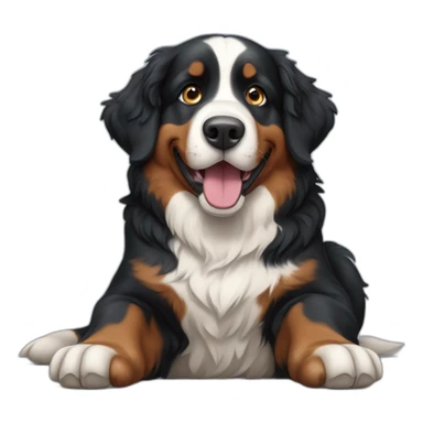 Bernese mountain dog playing sticker