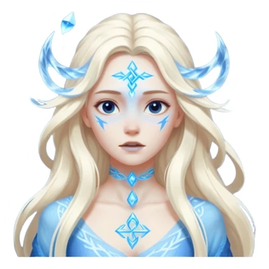 Woman frozen mid-spell, glowing runes around her body, charged silence sticker