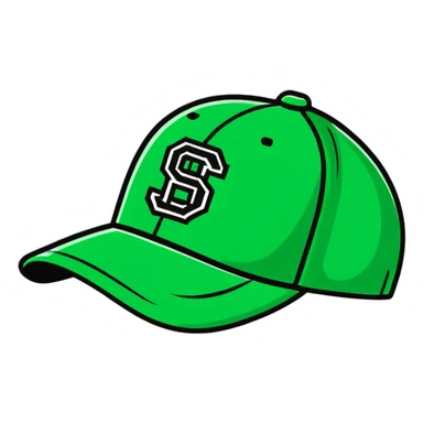 green baseball cap sticker